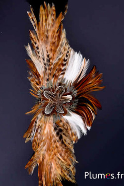 Fascetta per cappello modello n. 4 - 75 x 8 cm - parte centrale 13 cm - marrone-crema-nero-naturale